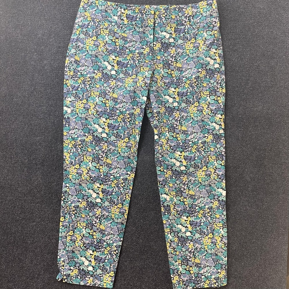 Ann Taylor LOFT Dress Pants Womens 6 Multicolor Floral Marisa Ankle Stretch